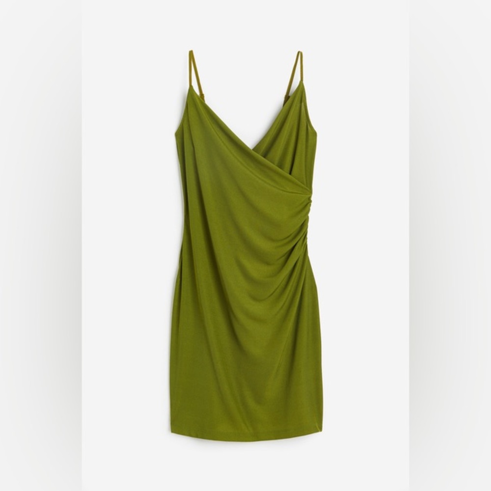 NWT H&M Green Draped Jersey Dress Size Small